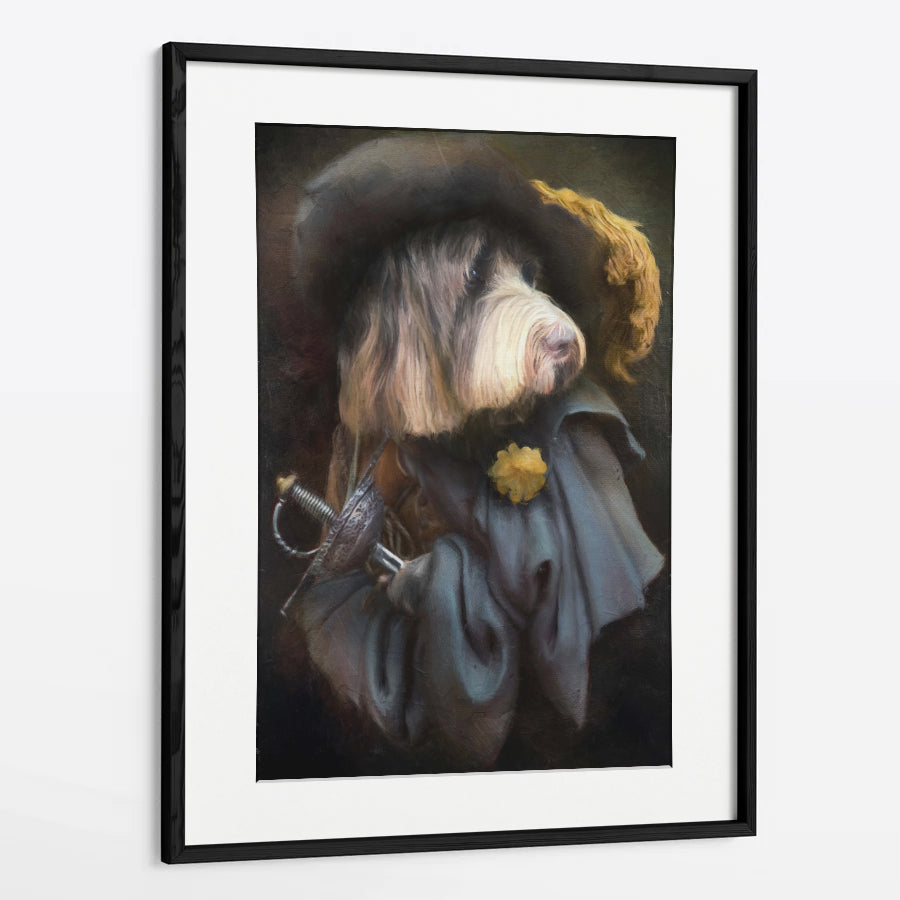 D'Artagnan Custom Royal Pet Portrait Framed