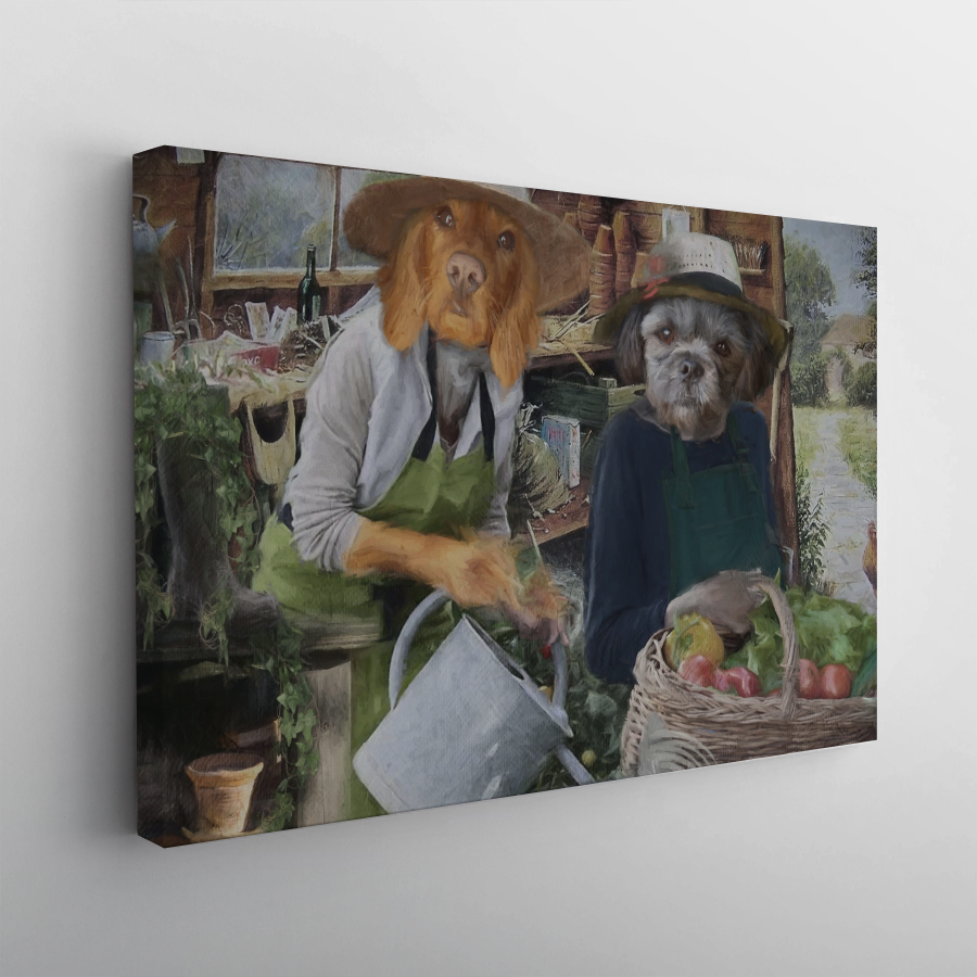 In The Garden - Custom Pet Portrait Canvas