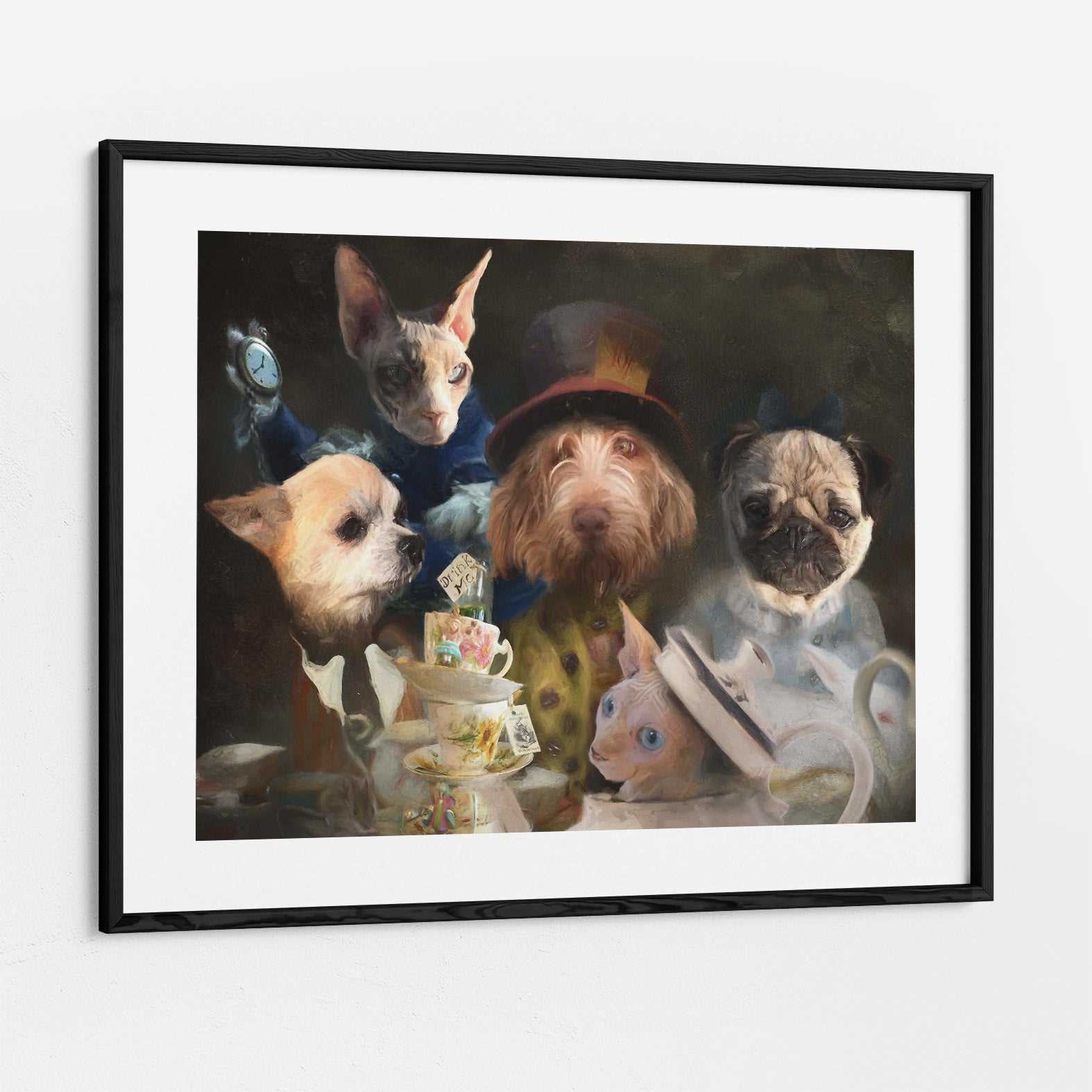 Alice And Friends - Custom Pet Portrait Framed