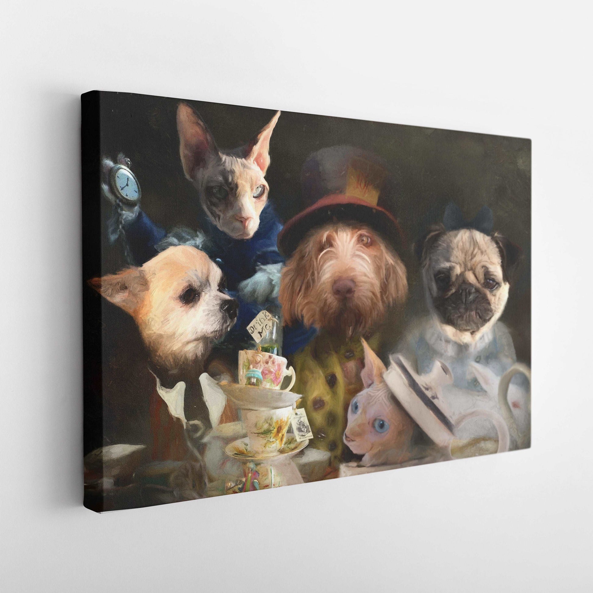 Alice and Friends - Custom Pet Portrait Canvas