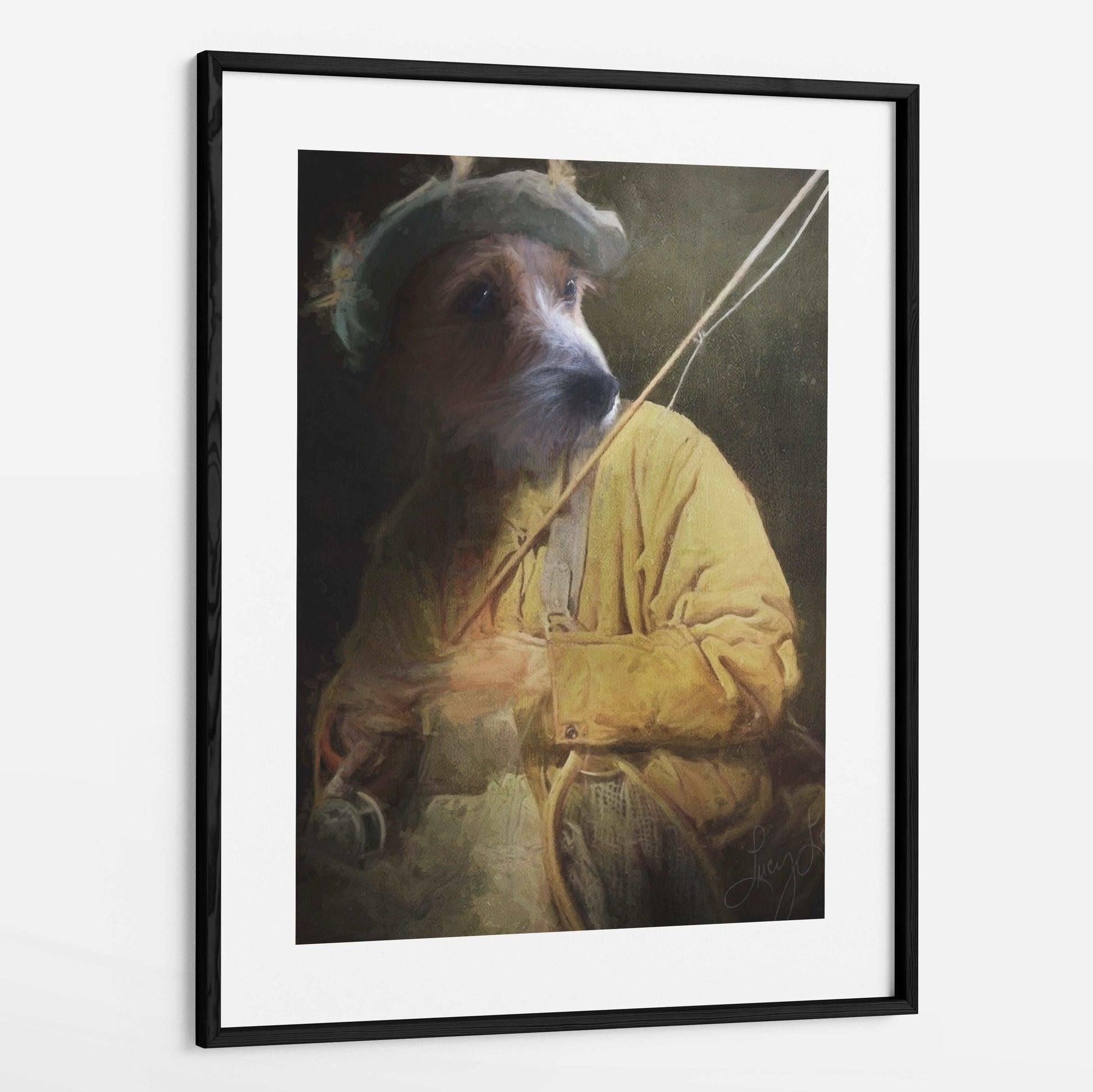 Fly Fishing - Custom Framed Pet Portrait