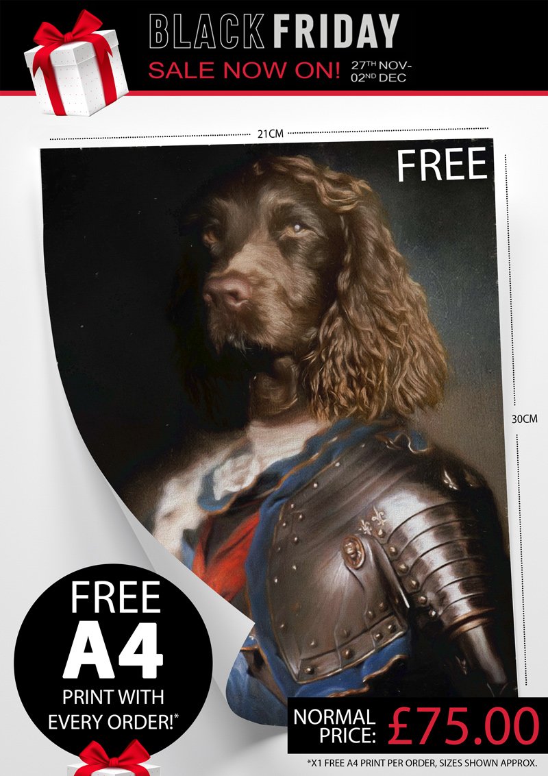 Gift Product - FREE A4 Print Offer (RRP £75)  from Turner & Walker Pet Portraits only £0